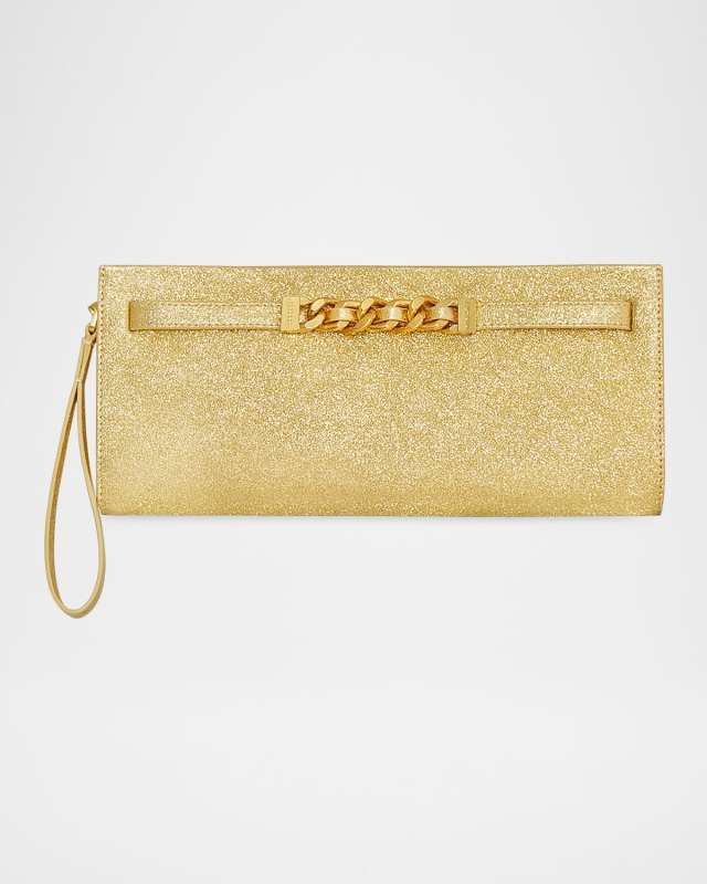 Glittering Curb Link Clutch Bag